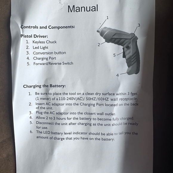 Cordless Screwdriver Set, Rechargeable, with attachments, New in Hard Case - Picture 9 of 9